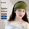 Elastic Wide-Brim Yoga Sweatband with Bow - Thick, Absorbent Headband for Women