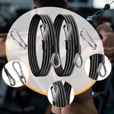 2Pcs Gym Cable Extension Stainless Steel Wire Ropes Versatile Sports Fitness Rope