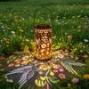 Colorful Solar Floral Lantern Outdoor Metal Hummingbird Solar Light Waterproof Butterfly