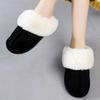 Solid Color Home Warm Slippers, Soft Sole Platform Plush Lined Backless Shoes, Round Toe Indoor Fluffy Shoes