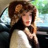 Women’s Hat Plush Earflap Beanie - Autumn Winter Knit Hat - Warm Cold Weather Protection - Lei Feng Hat Style