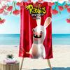 Rabbids Invasion Tale  Print Beach Towel, Large Soft Quick Dry Towel for Beach Camping Swimming