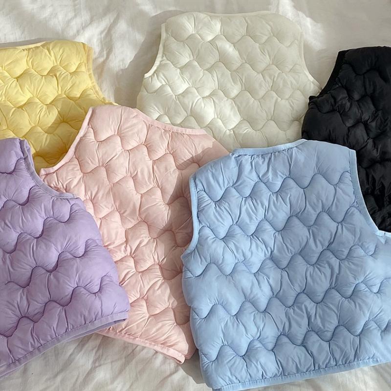 Kids Warm Vest Winter Girls Boys Thicken Waistcoat Outerwear Children Teens Cotton Solid Color Jackets Vest