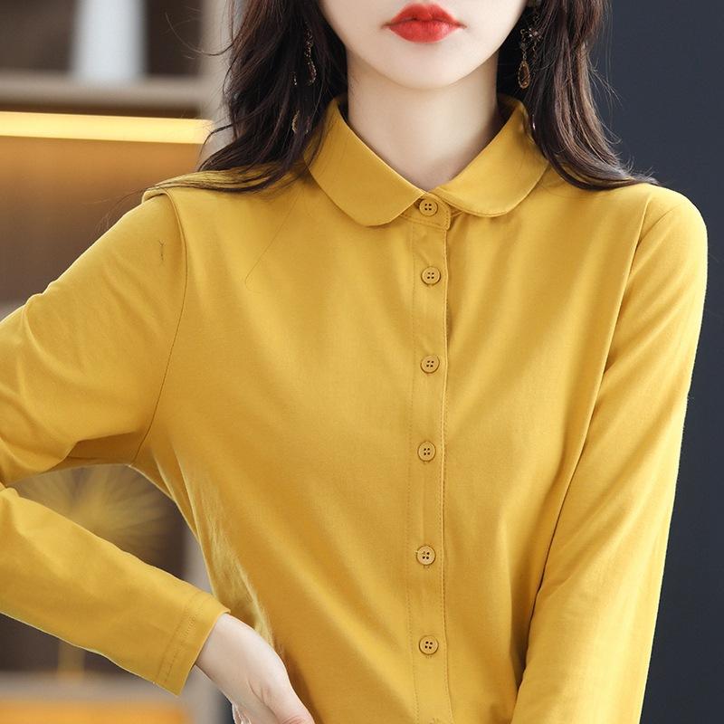 Cotton Long-sleeved Shirt Spring and Autumn Western Style Loose Shirt Fashion Women's Clothing