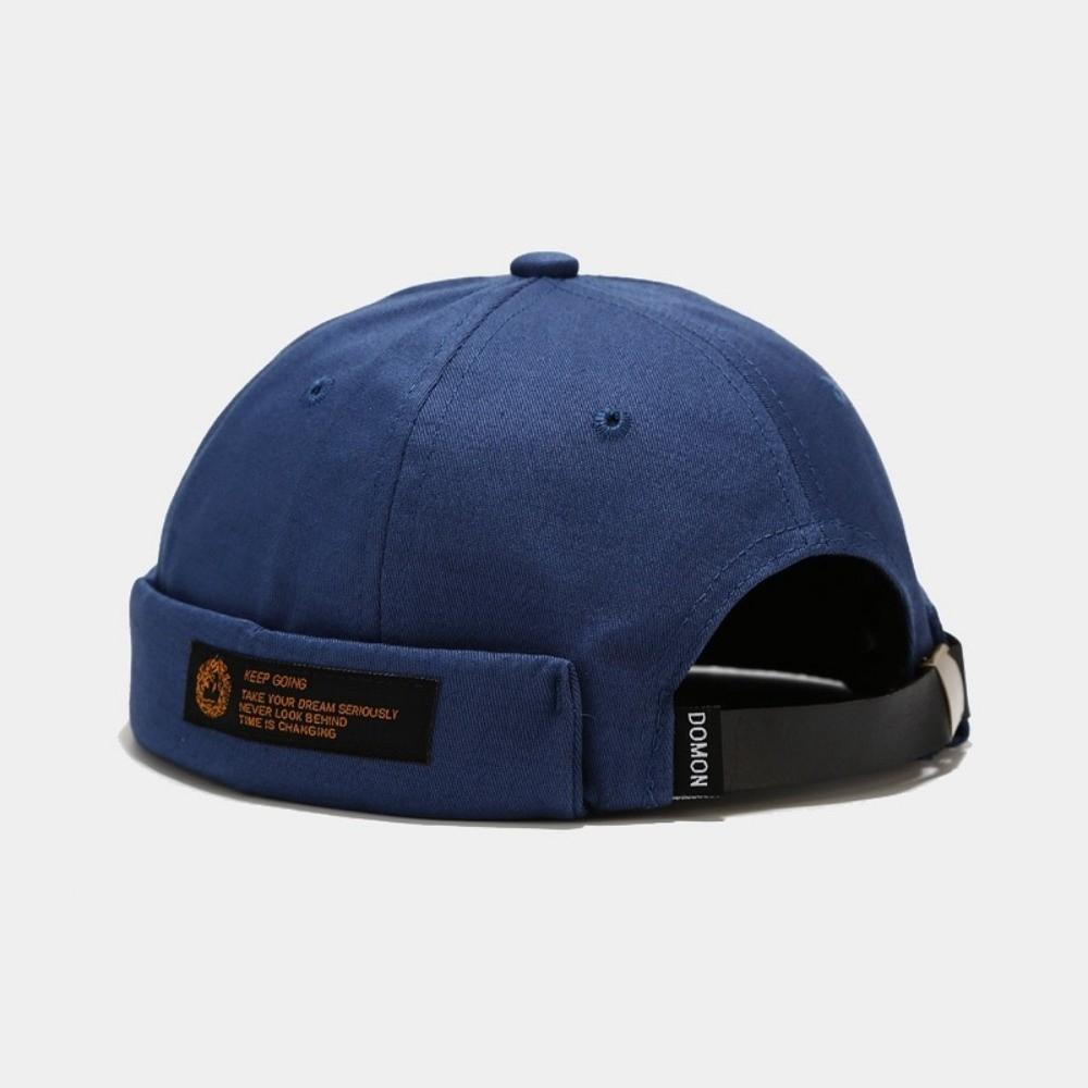 Retro Letter Brimless Docker Cap Cotton Vintage Dome Hat Fashion Skullcap Outdoor