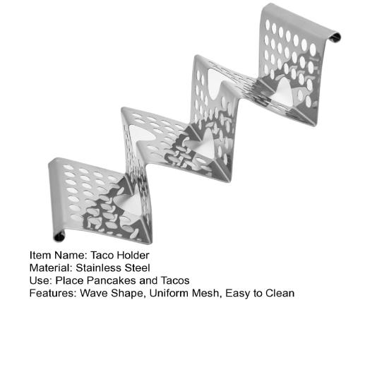 Taco Holder Wave Shape Each Can Hold 3 Tacos 3-Slots Heat-resistant Easy Clean Place Pancakes Stainless Steel