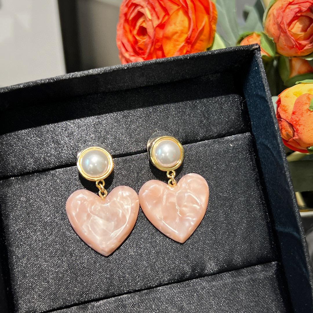 

New In Hot Brand Vintage Handwork Earring for Women Luxury Jewelry Designer Eardrop Fashion Lady Party Diamond Stud Earrings розовый