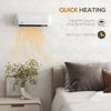 2000W Ceramic Electric Heater with Fan, Adjustable Thermostat, Wall Mounted - White