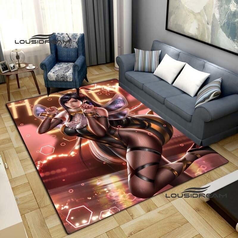 Sexy Tifa Aerith Koberce a Rug anime sexy umění čtvercový obývací pokoj ložnice velká plocha měkký koberec domácí dětský pokoj podlahová rohož