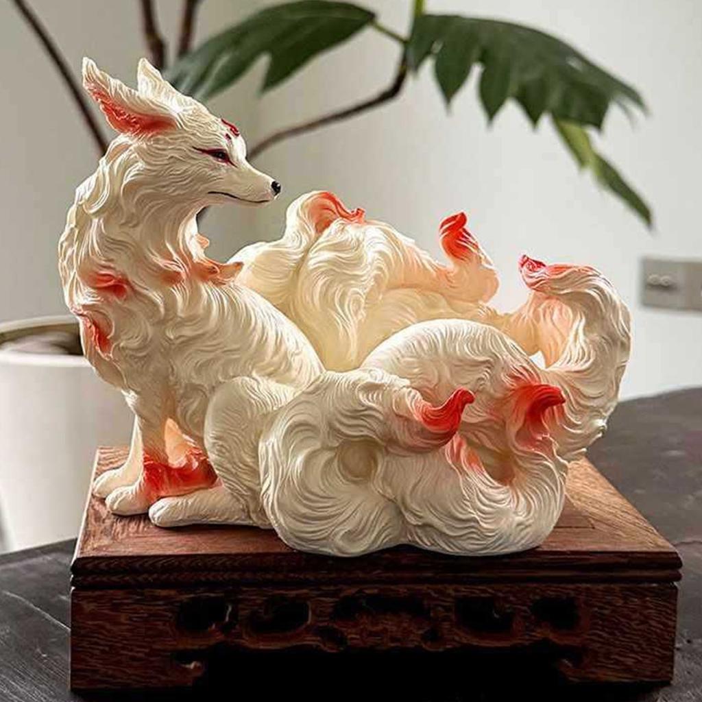 Nine Tailed Ornament Small Nine Tailed Spirit Buddha Hall Statue Home Decoration Desktop Ornament