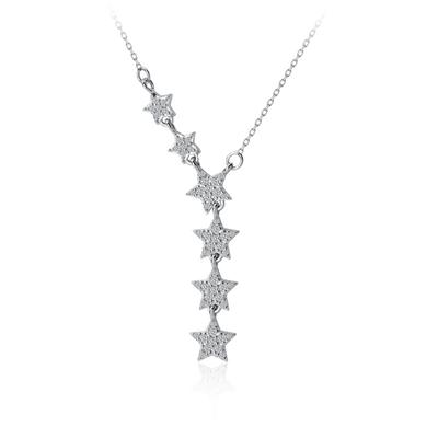 Kwast Zirkoon Ster Hanger Ketting Voor Vrouwen Choker Verloving 925 Sterling Zilveren Sieraden Dz825