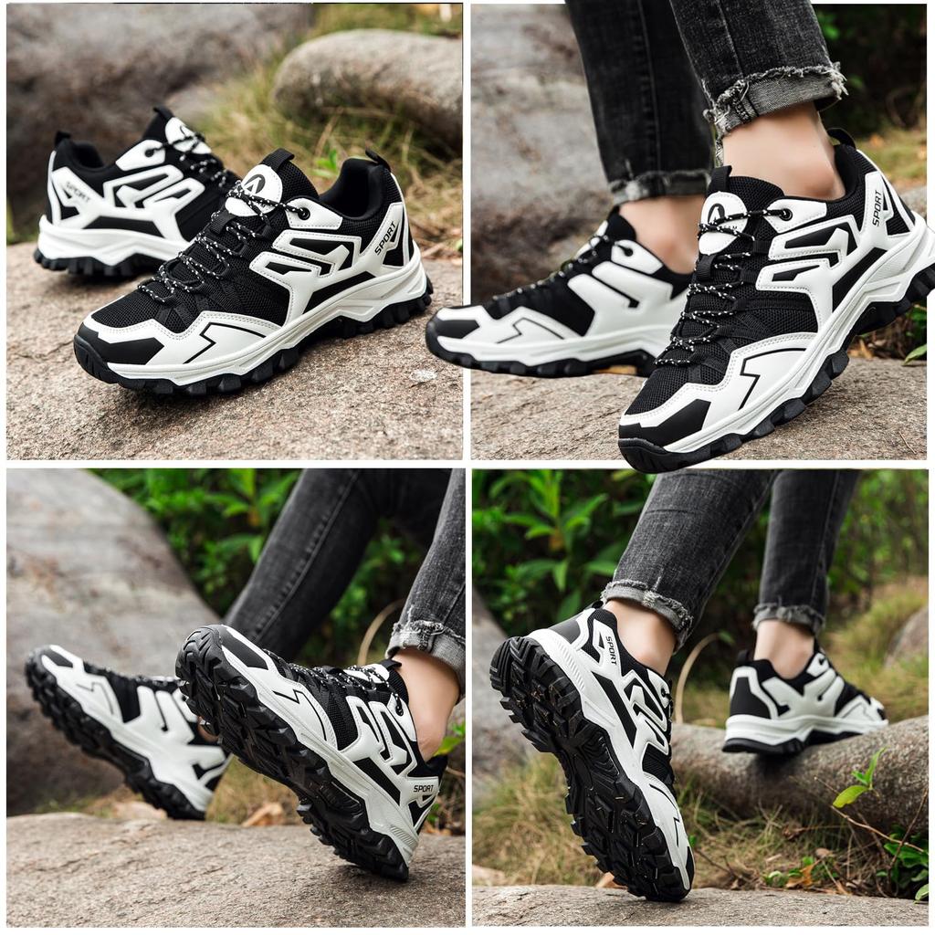 WikPoo Trekking Outdoor Walking Large Sizes Wide Suitable for Black and Size Men's Low-Cut Shoes, Sneakers, Shoes, Non-Slip, Low-Cut Shoes, Available,