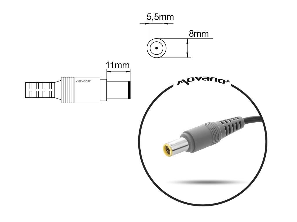 Power adapter 20V 4.5A (8.0x5.5 pin) - Lenovo 90W