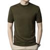 Spring New Style Woolen Middle-aged Men's Sweater Thin Round Neck Casual Short-sleeved Sweater Men's Clothing