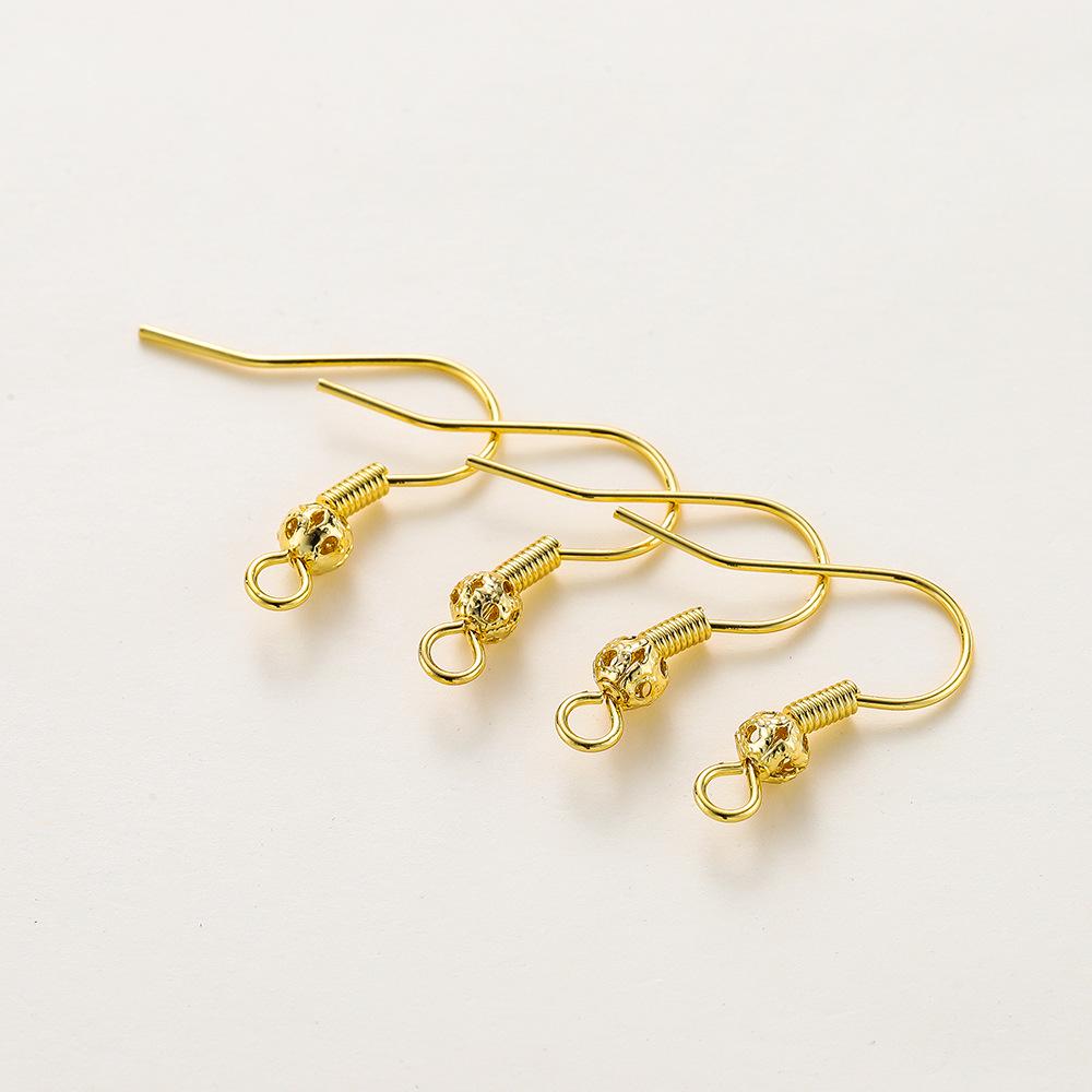 14k Gold-Plated Hollow Ball Ear Hooks - DIY Earring Accessories