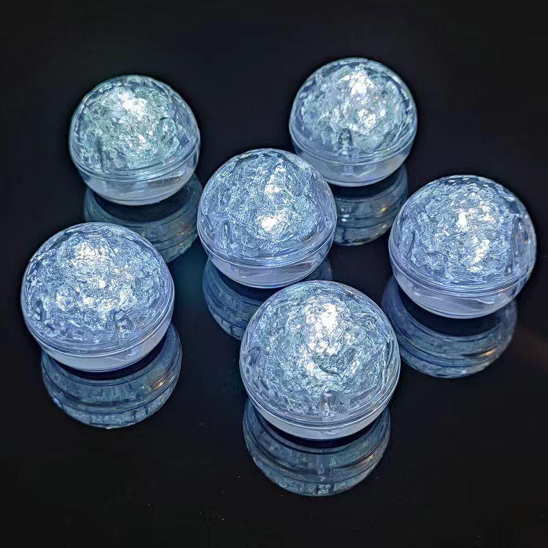 LED Ice Cube Bath Toys - Water-Activated Light-Up Balls for Babies, Bars, and Events