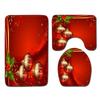 Christmas Bathroom Floor Mat Toilet Three-Piece Set