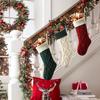 Meioro 18Inches Large Christmas Stockings, Large Cable Knitted Xmas Stocking, Color-Contrast Christmas Stocking for Fireplace Family Holiday Party