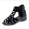 Summer New Soft Leather Roman Sandals Women  Soft Sole Outwear Women's Wedge Shoes Fashion Casual Designer Shoe Ladies