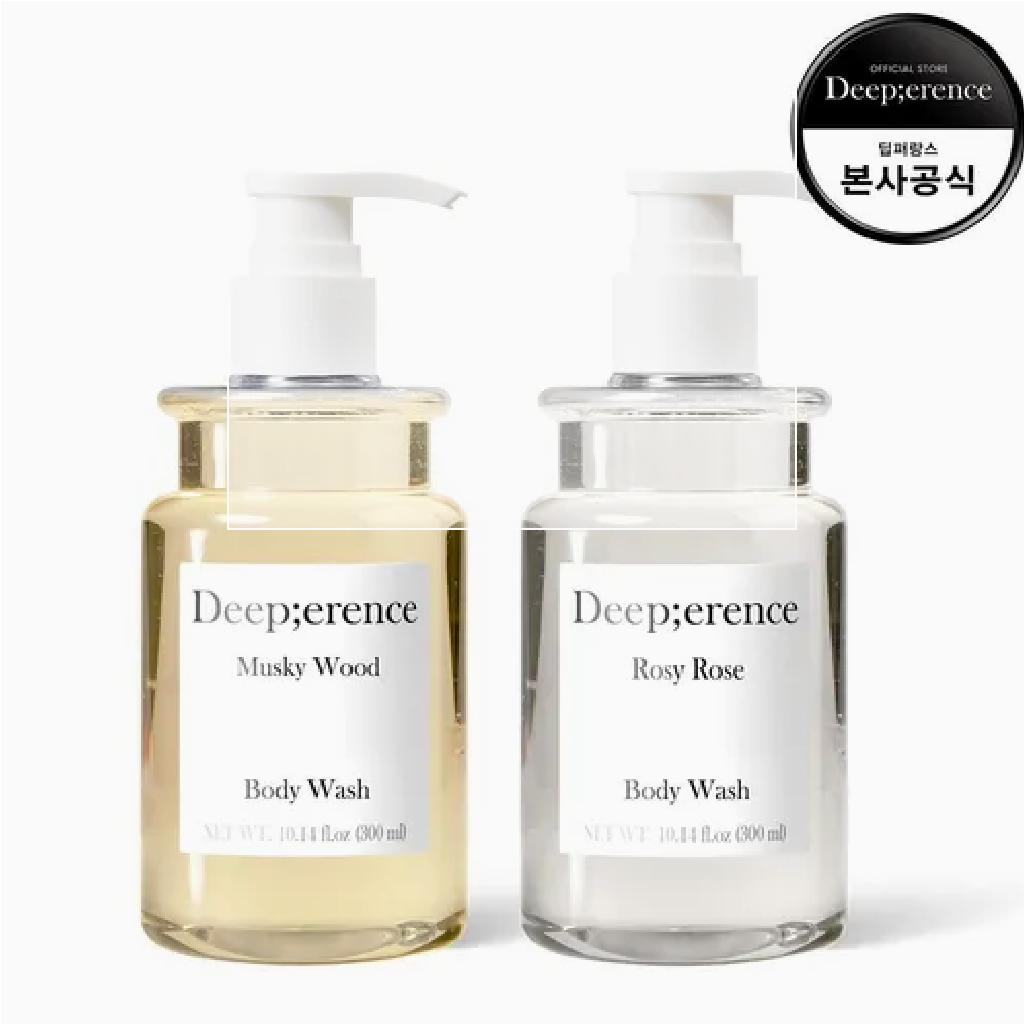 Perfume de Body Wash 300ml (Musky Wood) + Perfume de Body Wash 300ml (Rosy Rose)