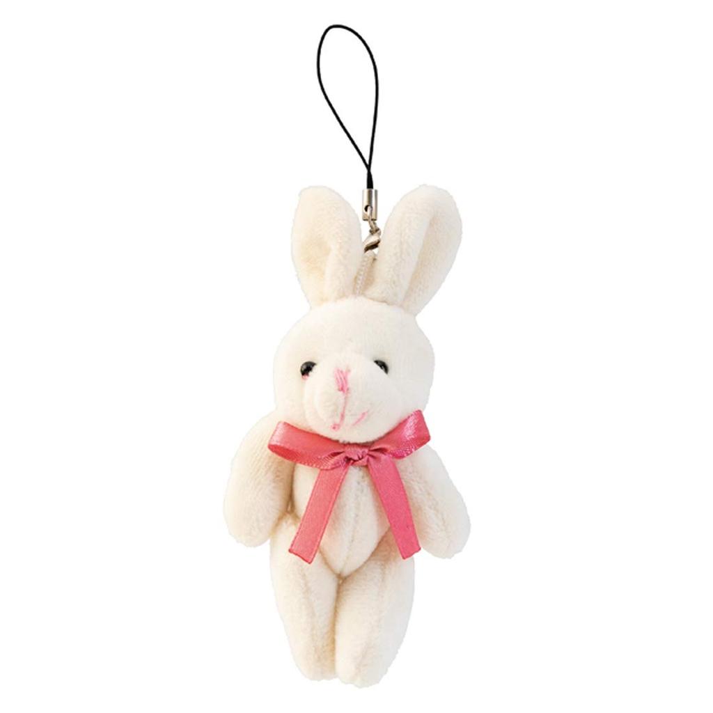 HEADZ Co., Ltd. Lovely Mascot-10 White Rabbit Keychains with Straps, White, 55 X 120 X 40mm, LM-ST10, Pack of 10