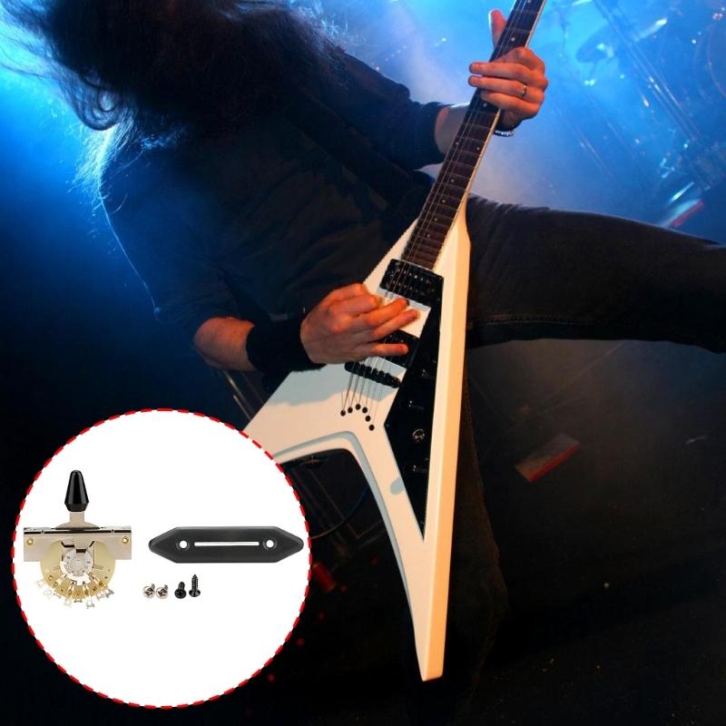 Guitar 5 Way Toggle Switches Replacement Electric Guitar Pickup Selector Switch with Switch Plate Guitar Accessories