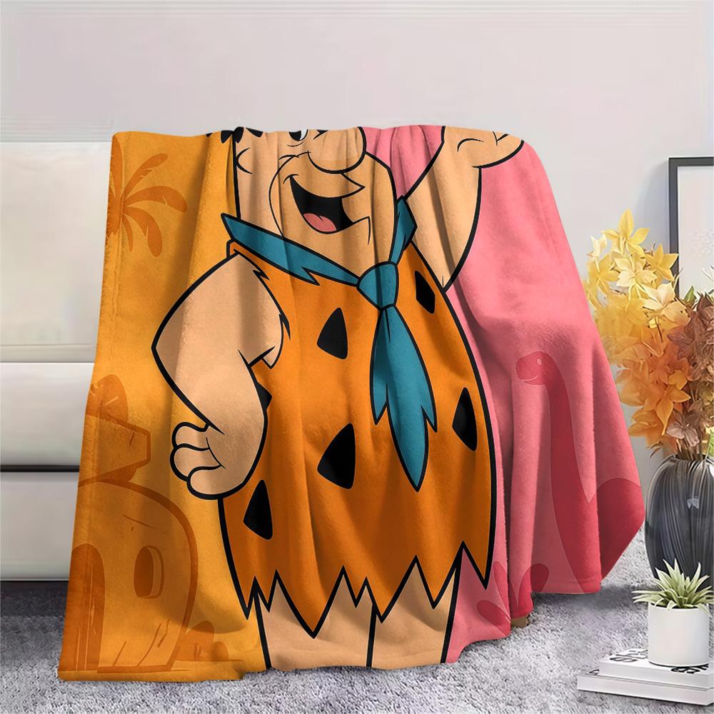The Flintstones Flannel Blanket, High quality Comfortable for All Seasons, Home Decor, Warmth and Comfort