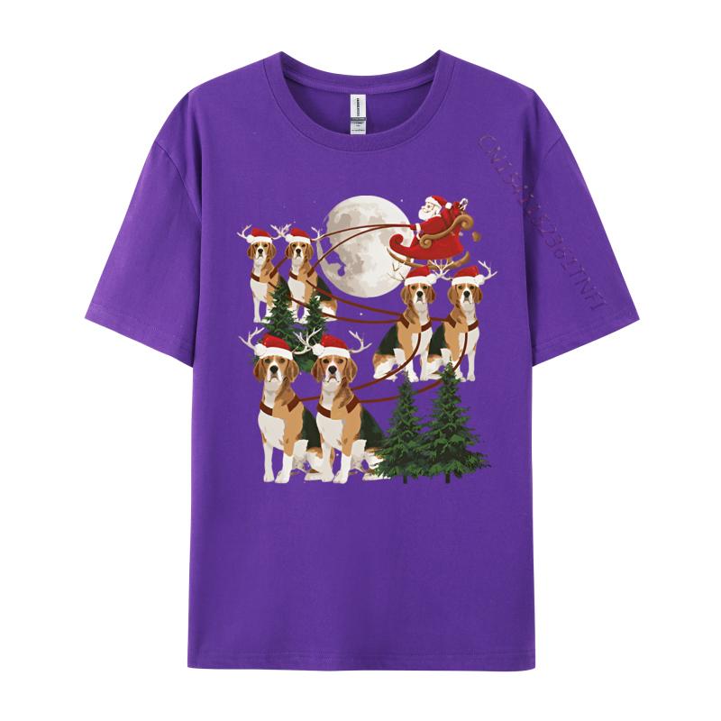 Green And White Graphic T Shirt Beagle Reindeer Christmas Dog Riding Tshirt Black Tops Shirt Fitted Cotton Student T Shirts