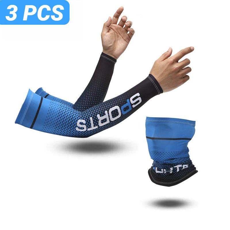Durable And Safe 2Pcs Summer Fashio Sunscreen Ice Silk Sleeve Uv Sun Protection Cooling Anti-Slip Arm Sleeves Men Women Outdoor Sport Cycling