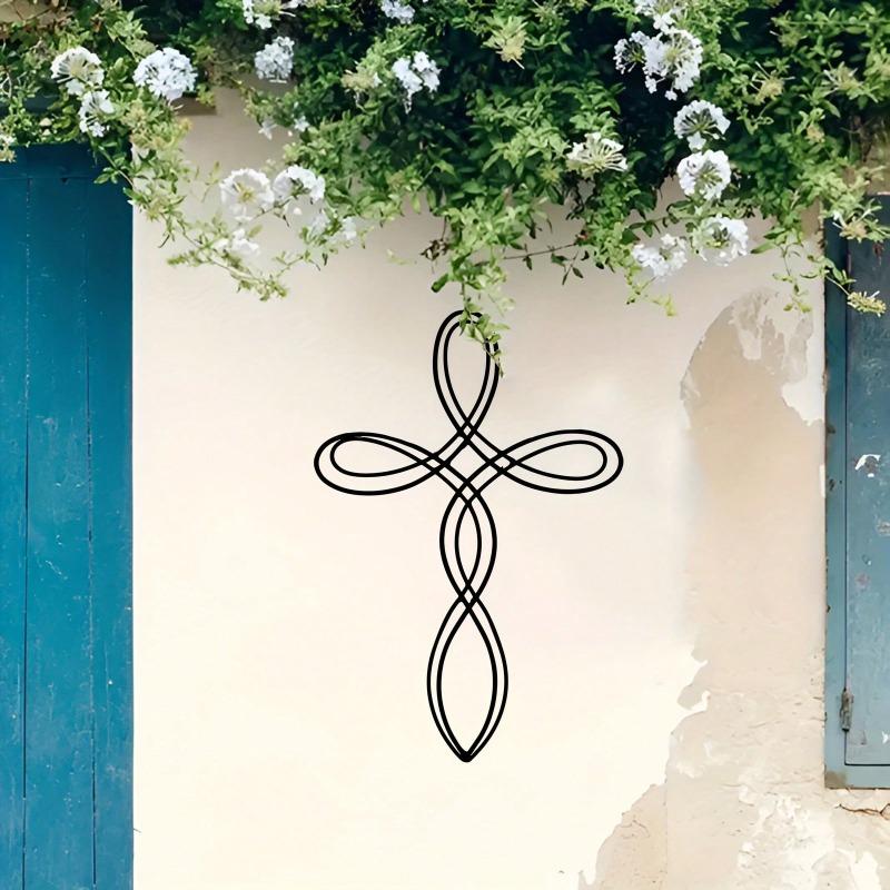 Dixon Cross Metal Wall Art Iron Openwork Silhouette Modern Religious Home Decor Valentine Christmas Gift