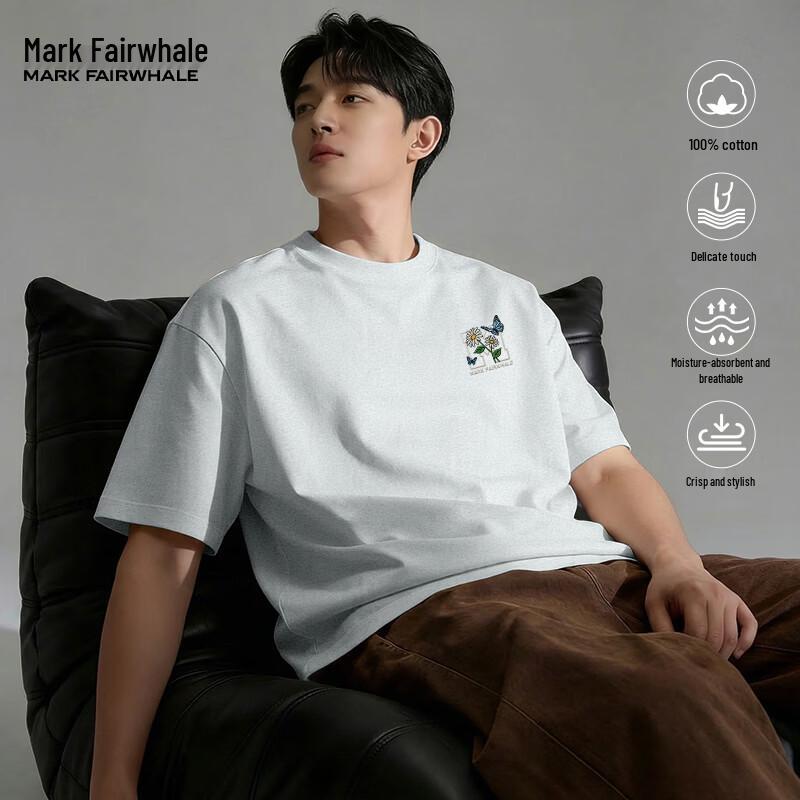 Mark Fairwhale Men's Pure Cotton Breathable Short-Sleeve T-Shirt