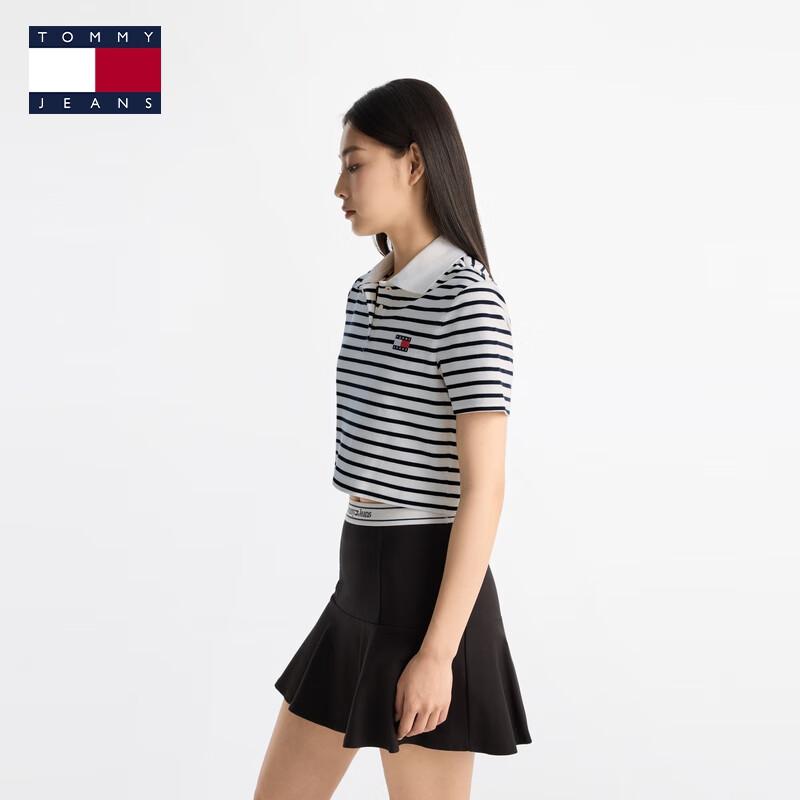 Tommy Jeans Women's Loose Fit Short Sleeve Polo T-Shirt