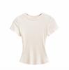 Summer New Female American Spice Girl Solid Color Crew Neck Short Sleeve T-Shirt Basic Threaded Bottom Top