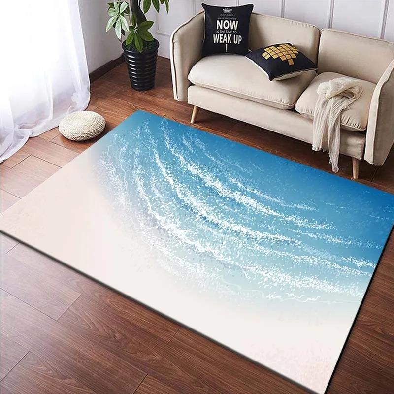 Beach Pattern Floor Mats Door Front Decoration Home Living Room Floor Mats