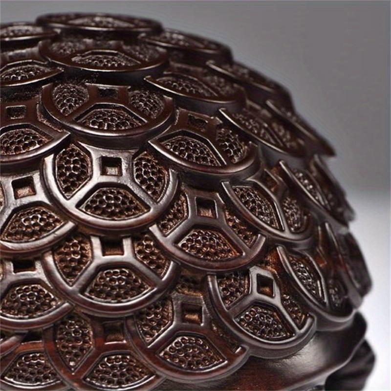 Geldschildkröte Massivholzschnitzerei Bürodekoration Dekor Zuhause Holz Tierfigur Mini Handwerk Glücksbringendes Geschenk