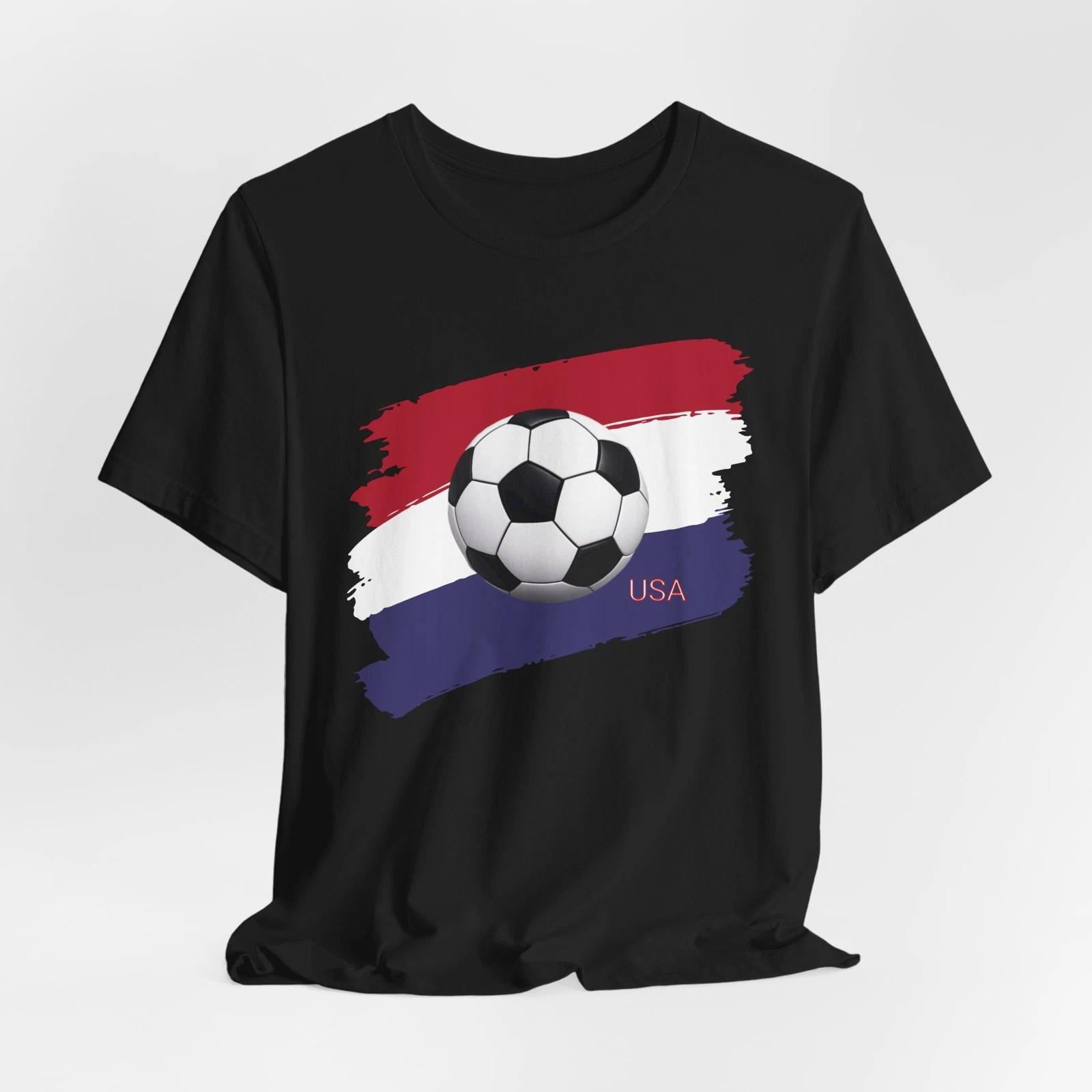 USA Soccer T Shirt Football Fan Graphic USA Flag Sports Tee 4XL