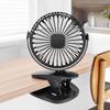 Fan with clip, mini fan, USB charging, mobile, black, desk