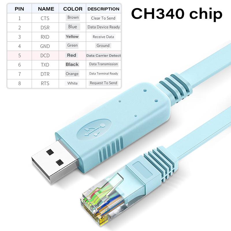 

USB to RJ45 Console Cable RS232 Serial Adapter RJ 45 8P8C USB Console Cable for Computer Laptop Switch Router Server Converter 0.8m