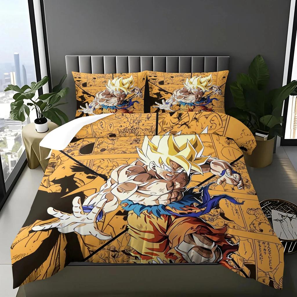 Hot Anime Bedding Sets D-Dragon-Ball Duvet Cover and Pillowcase 2/3pcs Perfect Decoration for Teenage Bedroom
