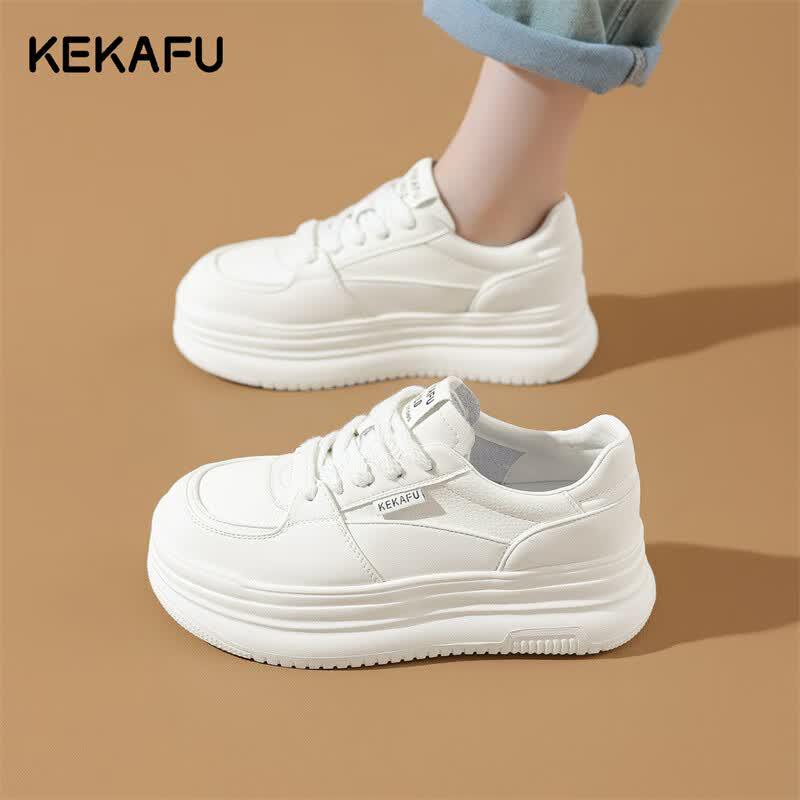 Kecaf Women s Summer Elevated Sole Casual Sneakers EU 40 бежевый