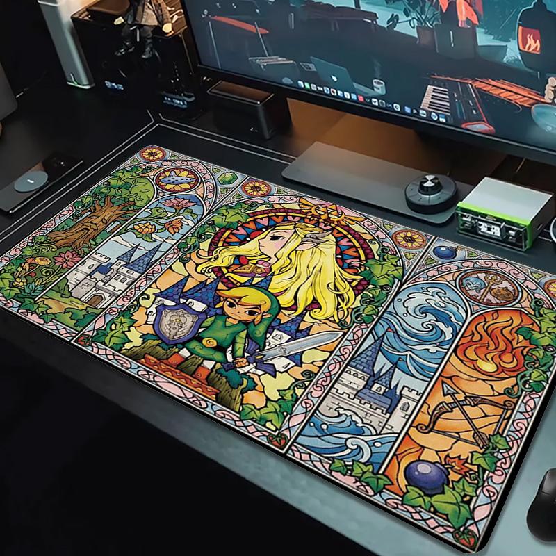 Legend Zelda Color Mouse Pad Large Gaming Table Cushion Non-slip Laptop Tablet Big Mousepad XXL Mat Mini PC Playmat With Lock Edge