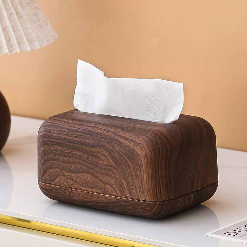 Vintage Walnut Style Tissue Box