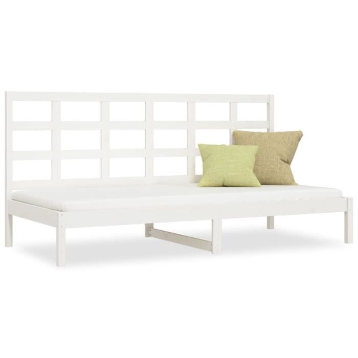 VidaXL Daybed White 90x200 Cm Solid Pine Wood 3107906