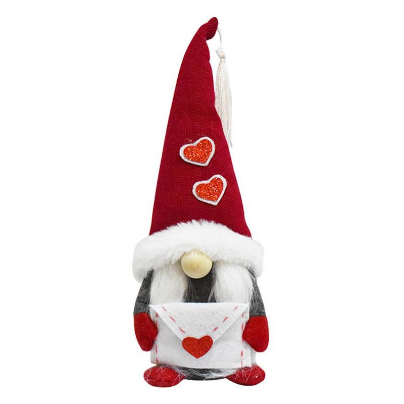Valentine's Day Glitter Gnome Plush Elf Decorations Mr and Mrs Handmade Scandinavian Tomte for Valentine's Day Home Decoration