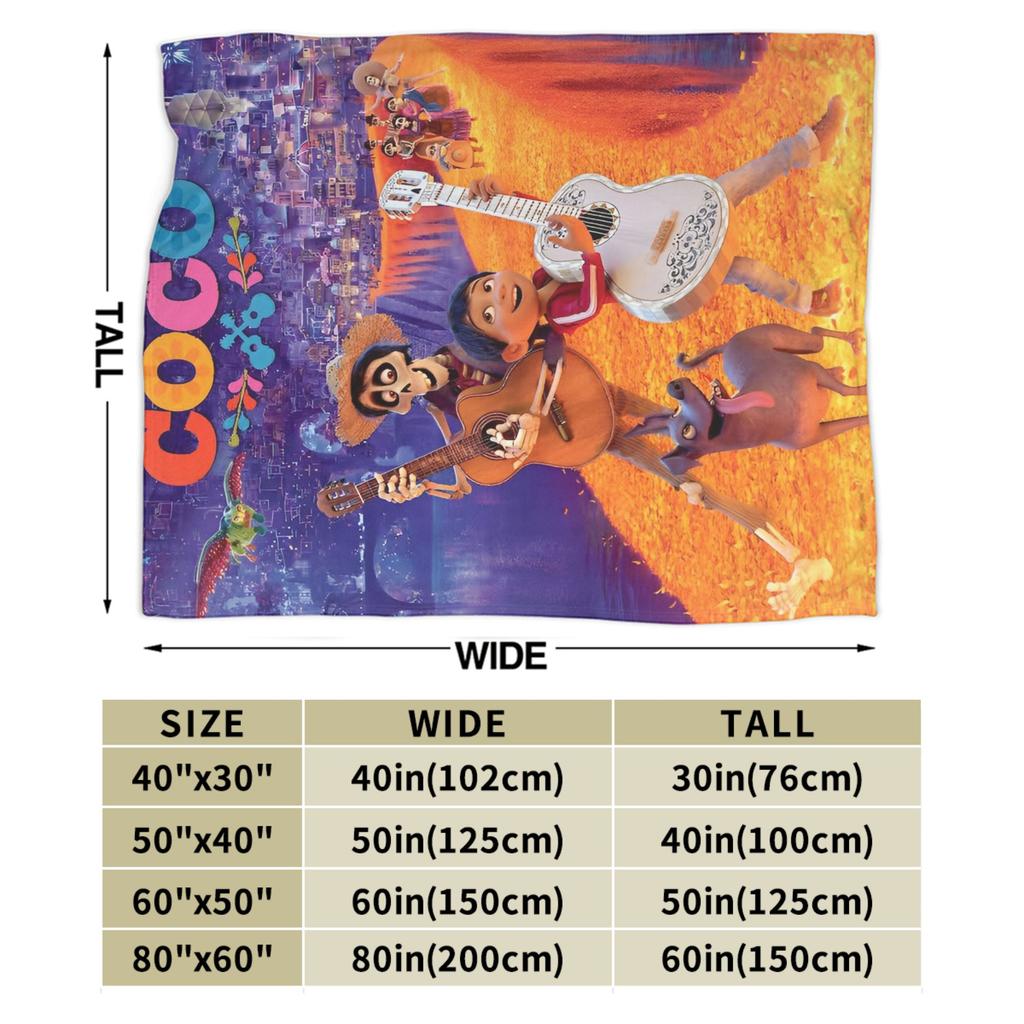 Cartoon Coco Day of The Dead Knitted Blankets  Plush Throw Blankets Bedding Couch Decoration Soft Warm Bedspreads,