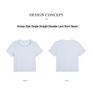 Women's Plus Size Lace Round Neck Two-Piece Look T-Shirt - Short Sleeve, Loose Fit 