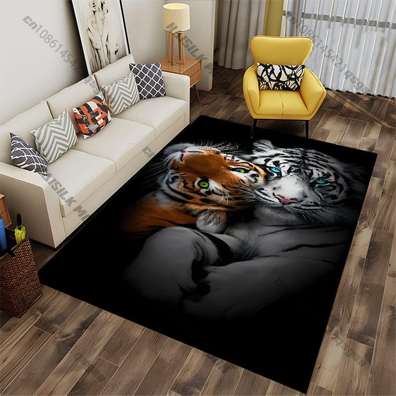 Companionship love between majestic tigers carpet Yoga living room room decor children's crawling mat doormat area rug
