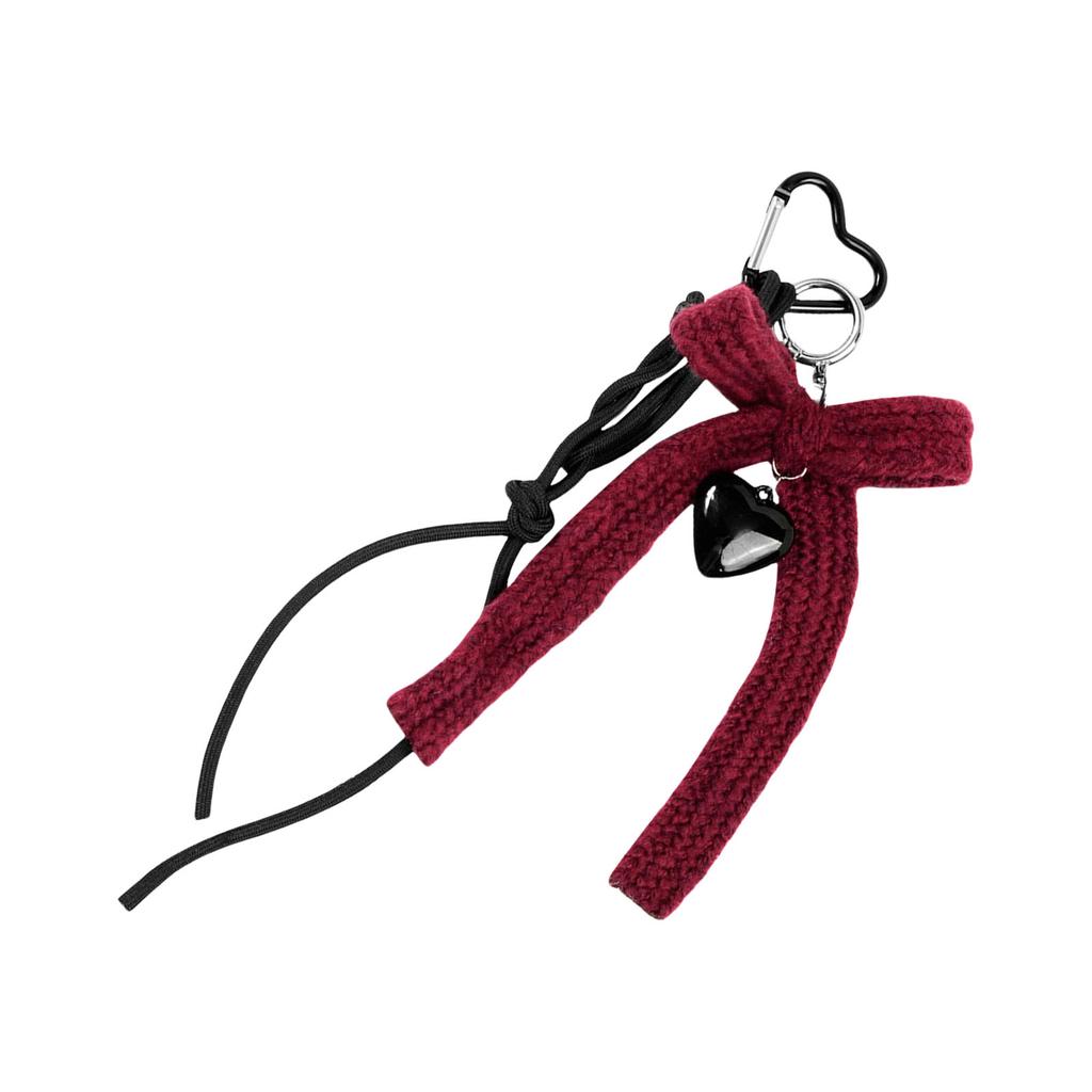 Vintage Bowknot and Heart Keychain Trendy Key Holder Stylish Bag Charm Ornament for Fashion Enthusiasts and Gift Seekers