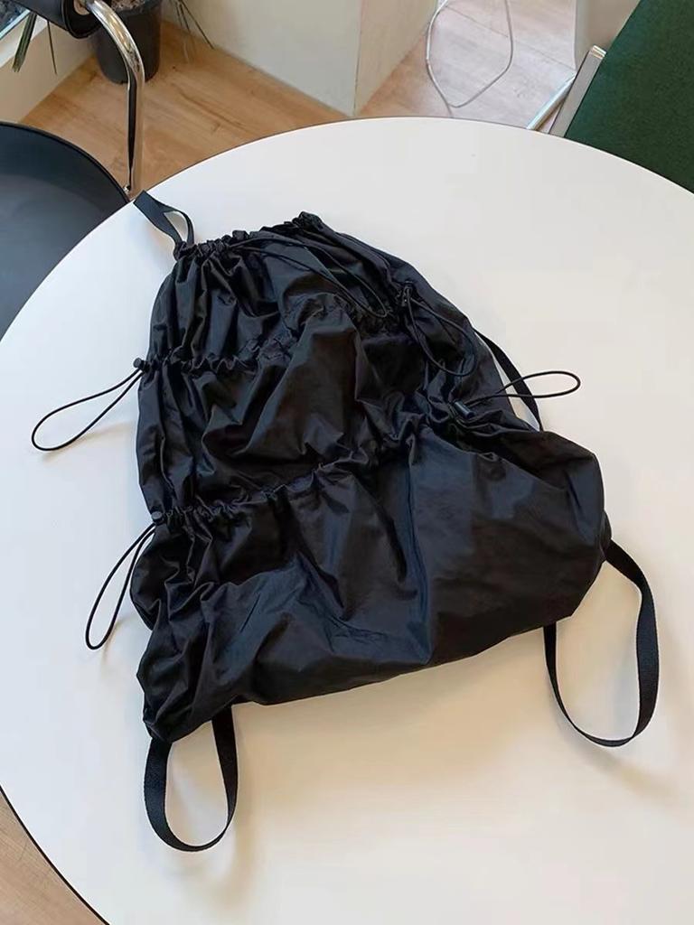 Biały plecak ze sznurkiem damski plecak typu worek w stylu lazy wind lekki nylonowy plecak odporny na zachlapania