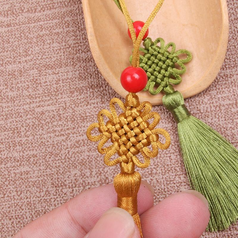 DIY Handgeknüpfter chinesischer Knoten, kleiner chinesischer Knoten Lesezeichen, Quastenanhänger, Taschenanhänger, Handyanhänger, Schreibwarenanhänger, Lesezeichenanhänger